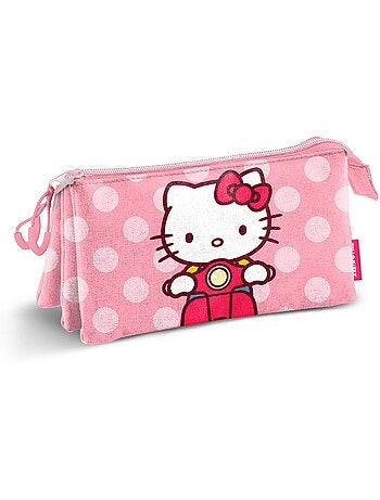 Hello Kitty Moto Estojo Triplo, Rosa