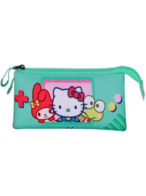 Hello Kitty Videogame Estojo Triplo, Turquesa - Kiabi Hello Kitty Videogame Estojo Triplo, Turquesa - Kiabi