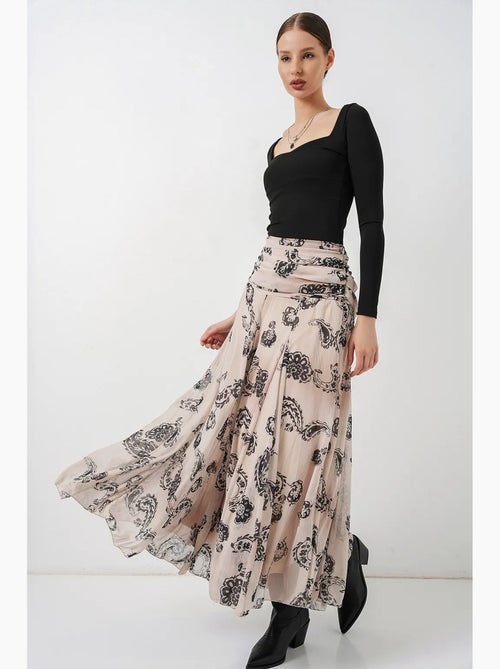 High waist maxi skirt with paisley print bdart - Kiabi High waist maxi skirt with paisley print bdart - Kiabi