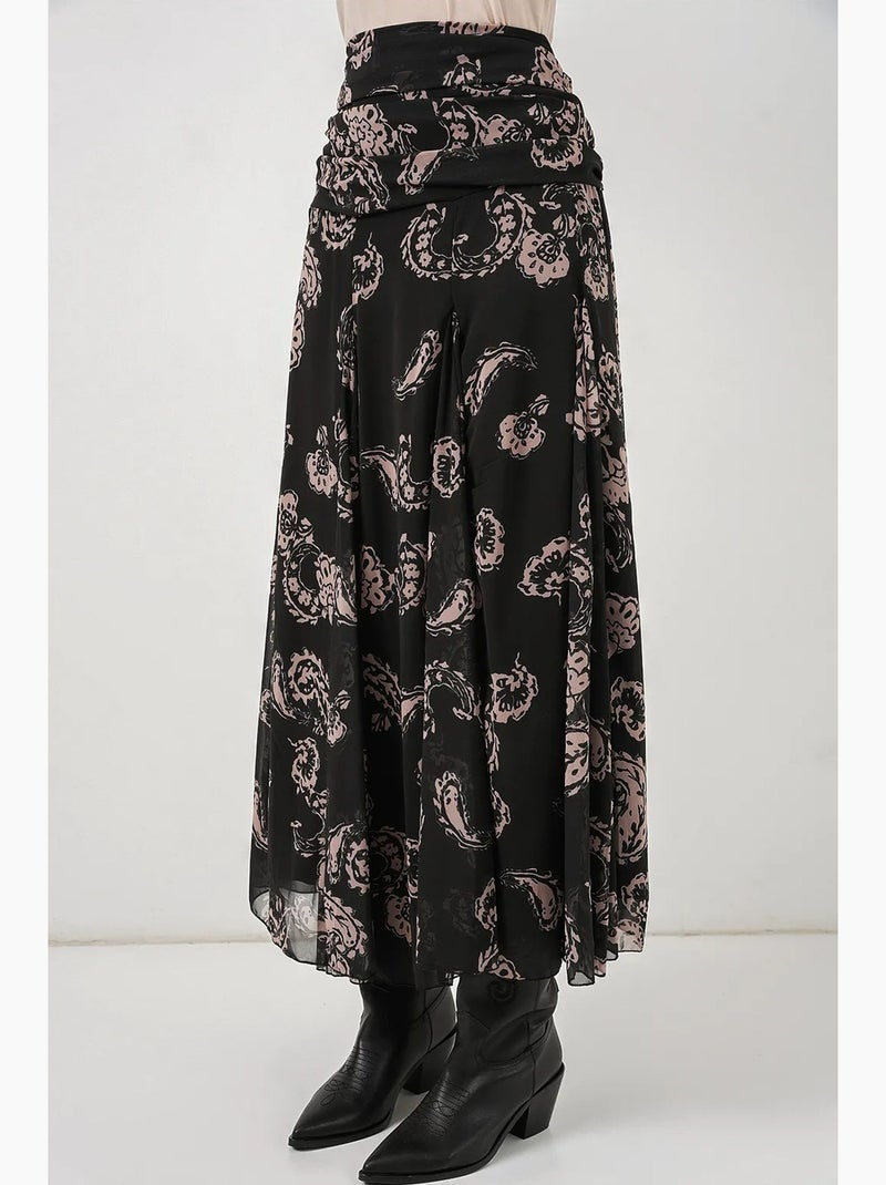 High waist maxi skirt with paisley print bdart Preto - Kiabi