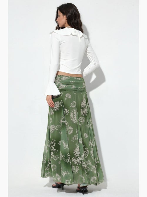 High waist maxi skirt with paisley print bdart - Kiabi