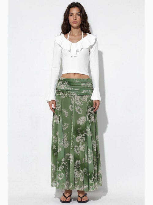 High waist maxi skirt with paisley print bdart - Kiabi