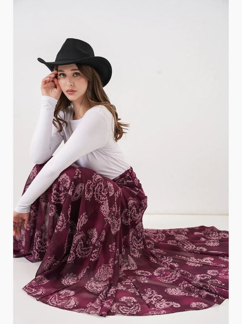 High waist maxi skirt with paisley print bdart - Kiabi