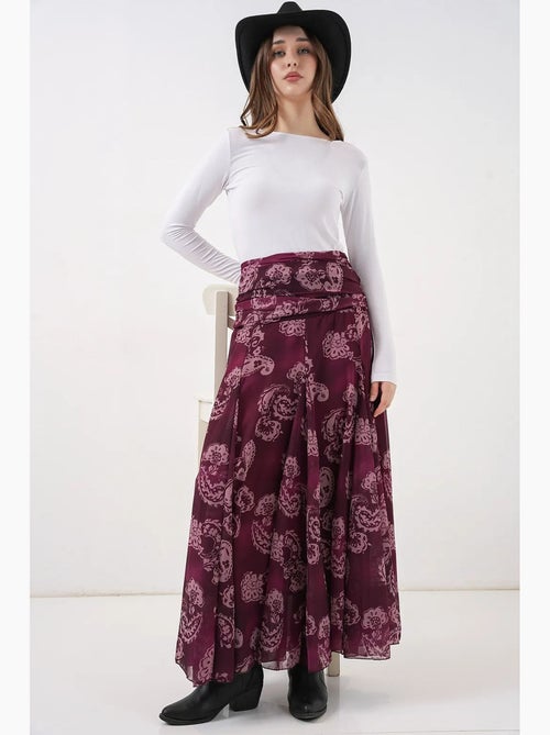 High waist maxi skirt with paisley print bdart - Kiabi