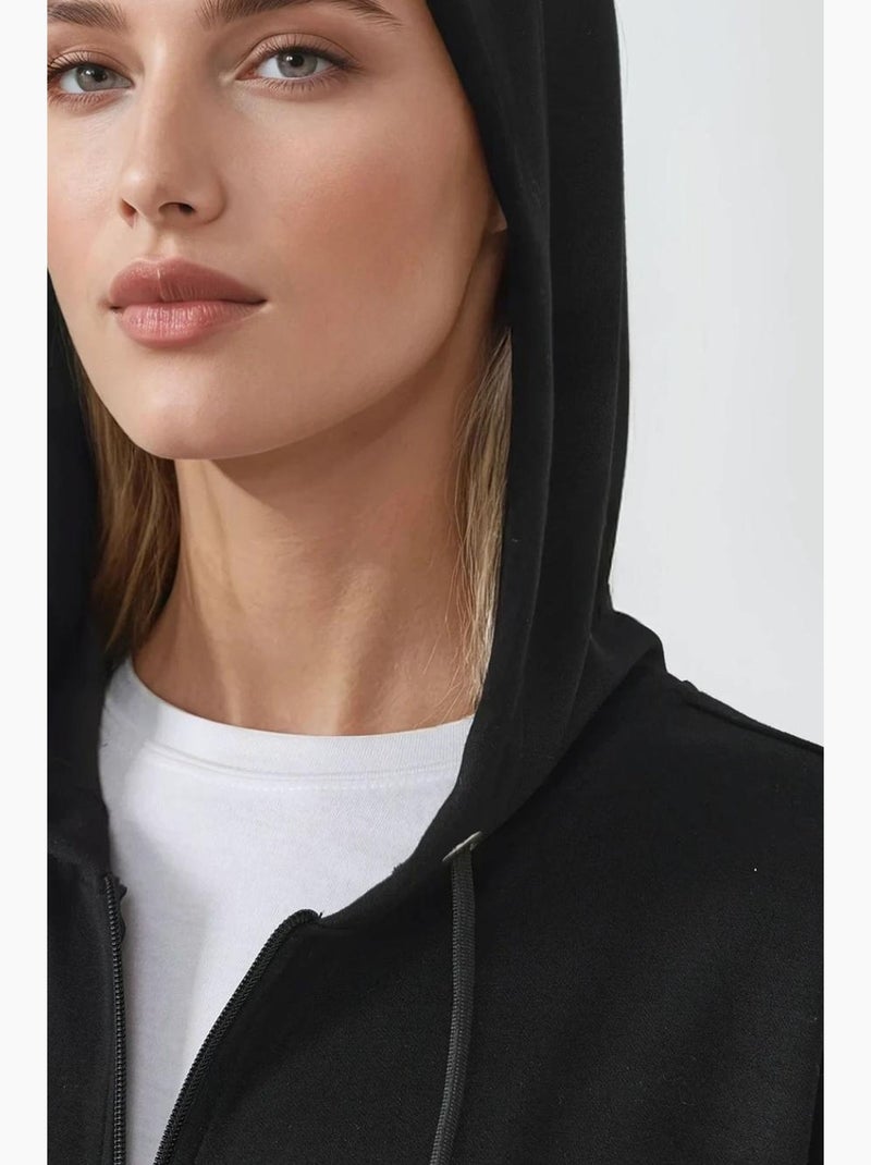 Hoodie com capuz, mangas compridas e fecho de correr hiccup Preto - Kiabi