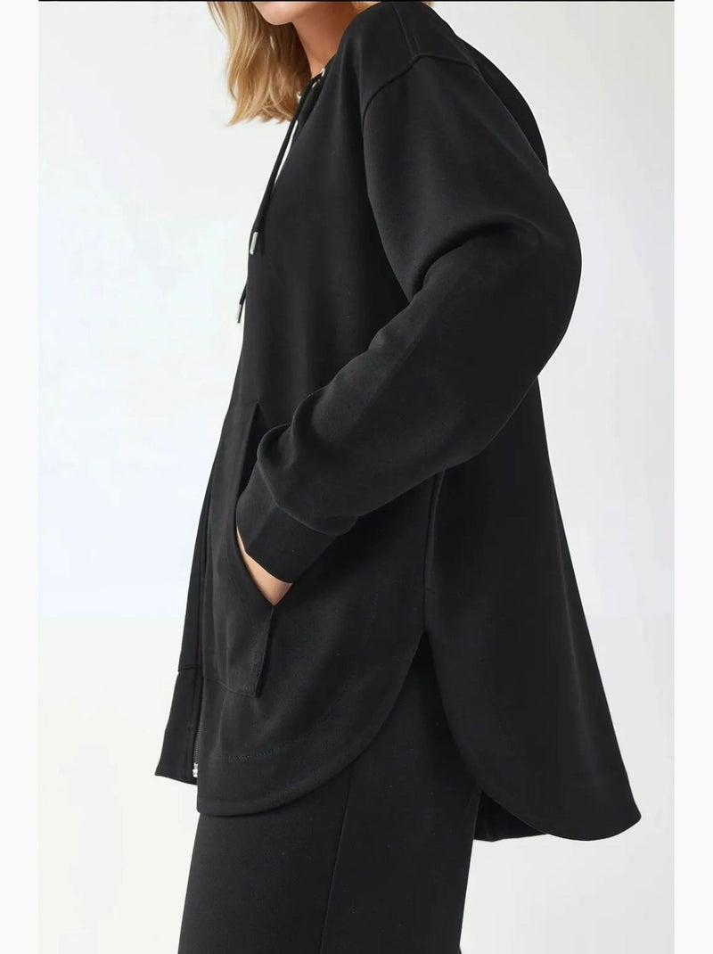 Hoodie com capuz, mangas compridas e fecho de correr hiccup Preto - Kiabi