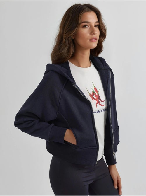 Hoodie com fecho de correr de corte relaxed hiccup - Kiabi Hoodie com fecho de correr de corte relaxed hiccup - Kiabi