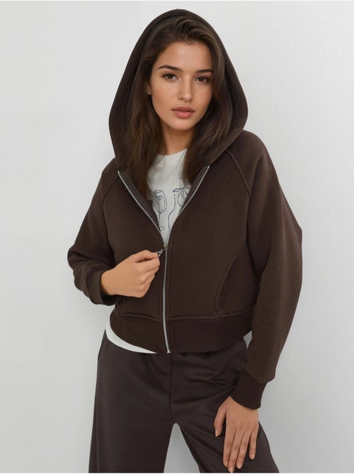 Hoodie com fecho de correr de corte relaxed hiccup - Kiabi Hoodie com fecho de correr de corte relaxed hiccup - Kiabi