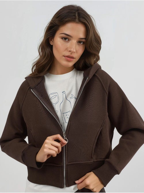 Hoodie com fecho de correr de corte relaxed hiccup - Kiabi Hoodie com fecho de correr de corte relaxed hiccup - Kiabi