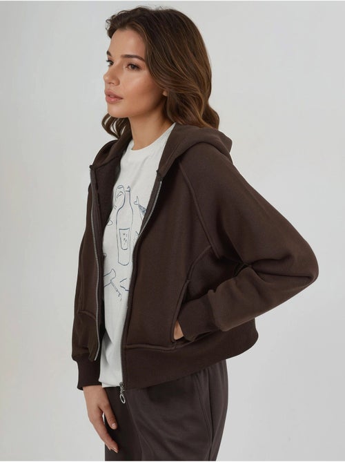 Hoodie com fecho de correr de corte relaxed hiccup - Kiabi Hoodie com fecho de correr de corte relaxed hiccup - Kiabi