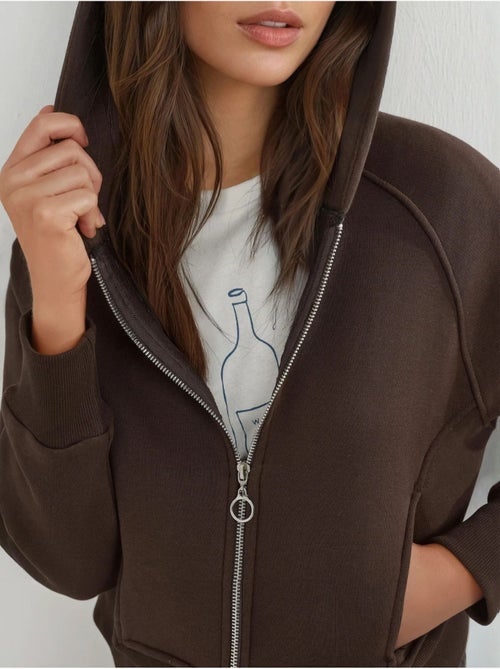 Hoodie com fecho de correr de corte relaxed hiccup - Kiabi Hoodie com fecho de correr de corte relaxed hiccup - Kiabi