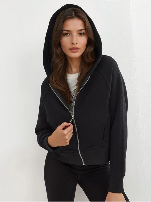 Hoodie com fecho de correr de corte relaxed hiccup - Kiabi