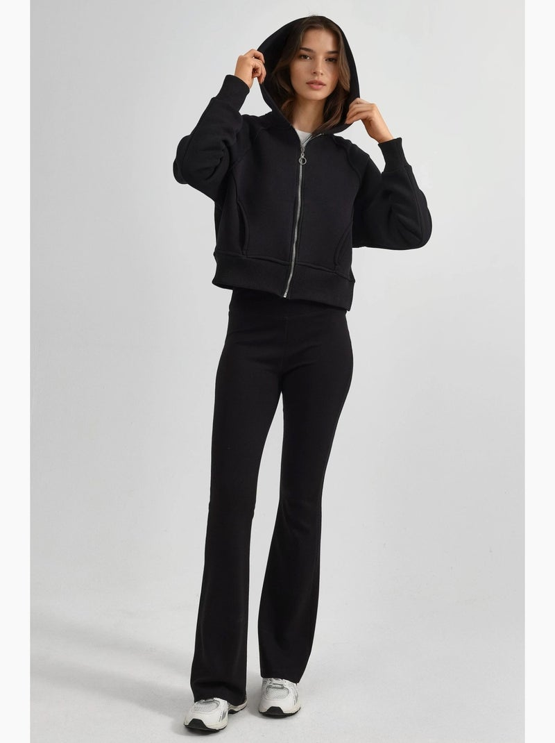 Hoodie com fecho de correr de corte relaxed hiccup Preto - Kiabi