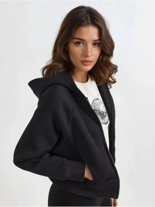 Hoodie com fecho de correr de corte relaxed hiccup - Kiabi