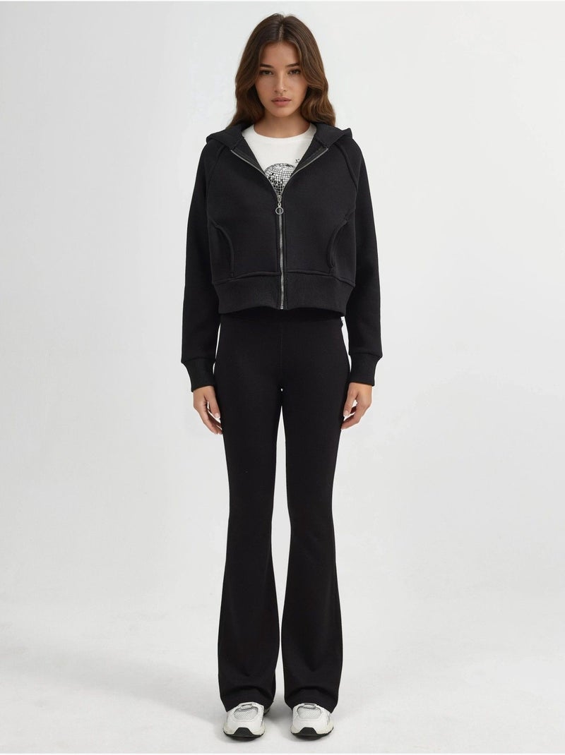 Hoodie com fecho de correr de corte relaxed hiccup Preto - Kiabi