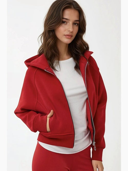 Hoodie com fecho de correr de corte relaxed hiccup - Kiabi Hoodie com fecho de correr de corte relaxed hiccup - Kiabi