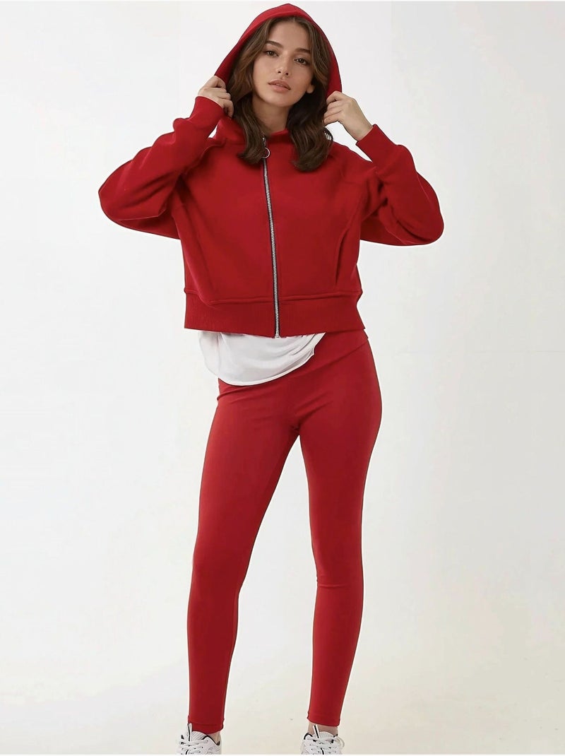 Hoodie com fecho de correr de corte relaxed hiccup Vermelho - Kiabi