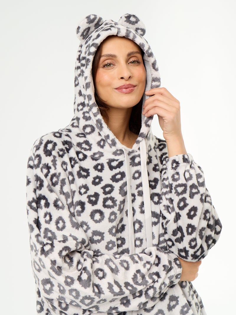 Hoodie de polar com capuz Cinza - Kiabi