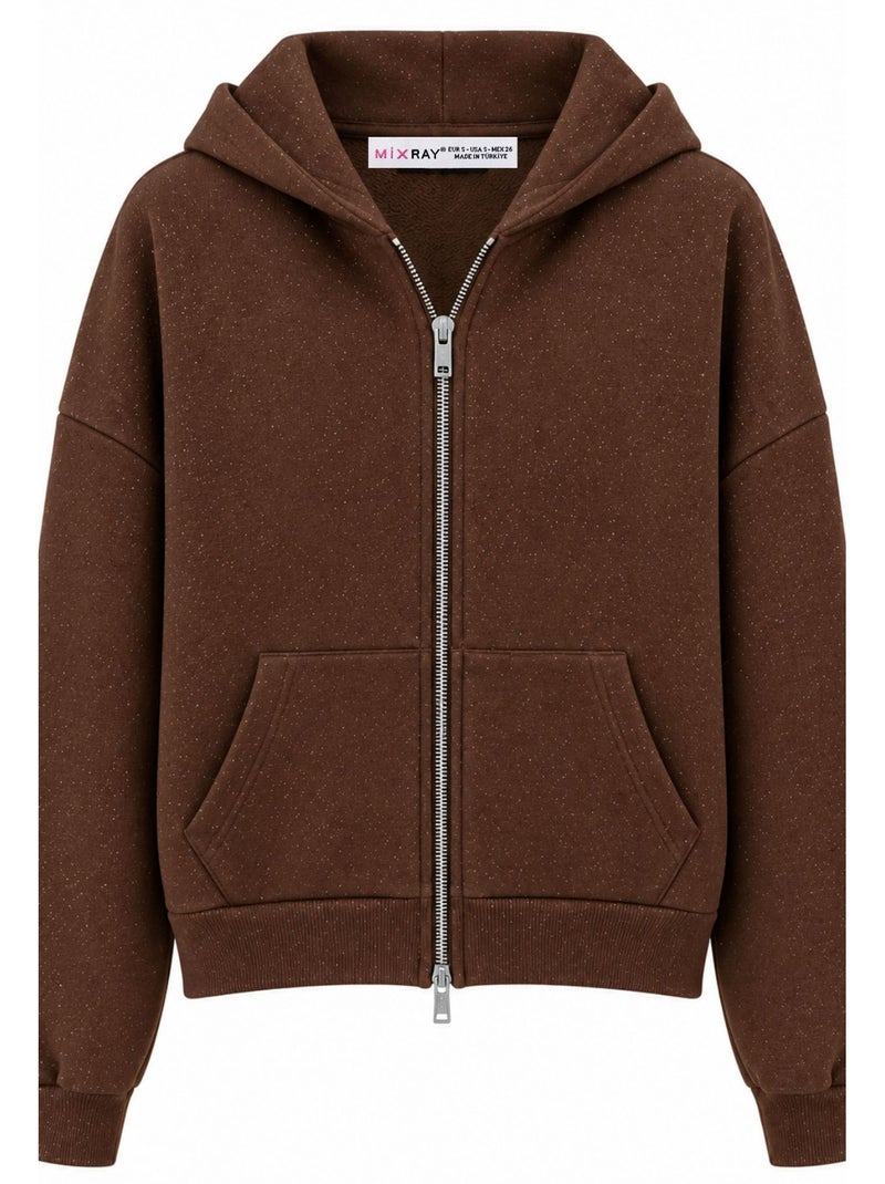 Hoodie mixray Castanho - Kiabi