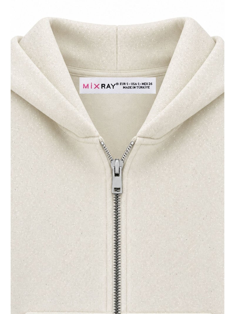 Hoodie mixray Creme - Kiabi