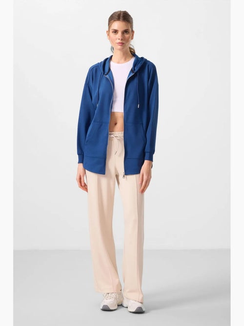 Hoodie túnica longo oversized com capuz e fecho tommy - Kiabi