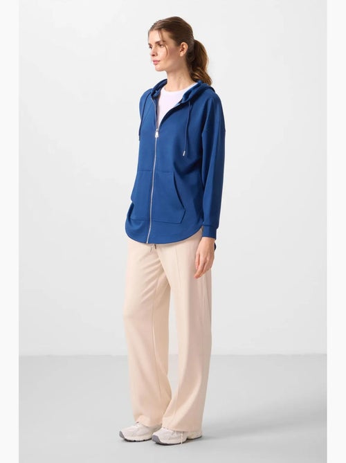Hoodie túnica longo oversized com capuz e fecho tommy - Kiabi