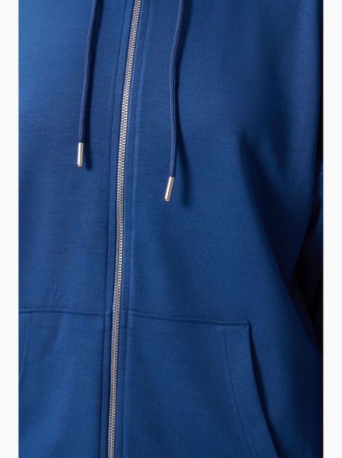 Hoodie túnica longo oversized com capuz e fecho tommy - Kiabi