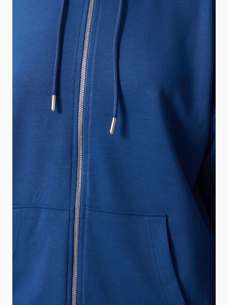 Hoodie túnica longo oversized com capuz e fecho tommy Azul - Kiabi