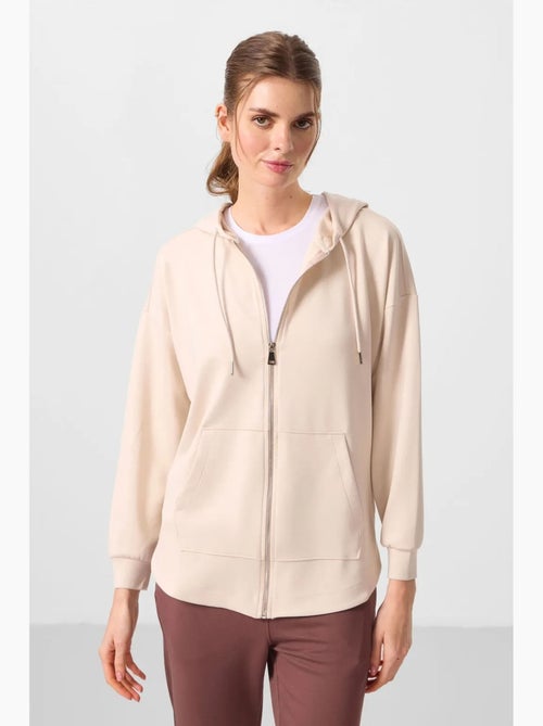 Hoodie túnica longo oversized com capuz e fecho tommy - Kiabi