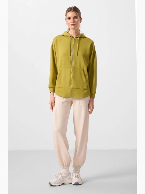 Hoodie túnica longo oversized com capuz e fecho tommy - Kiabi
