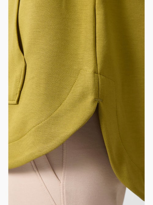 Hoodie túnica longo oversized com capuz e fecho tommy - Kiabi