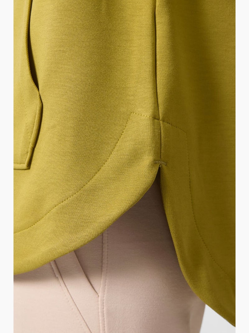 Hoodie túnica longo oversized com capuz e fecho tommy Cáqui - Kiabi