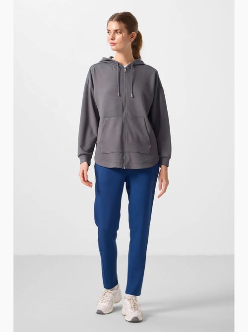 Hoodie túnica longo oversized com capuz e fecho tommy - Kiabi