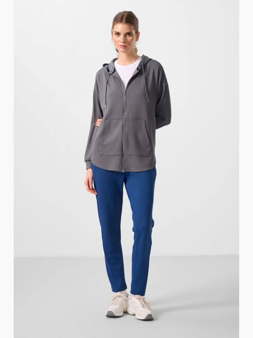 Hoodie túnica longo oversized com capuz e fecho tommy - Kiabi
