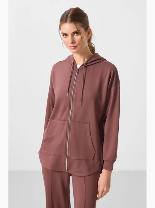 Hoodie túnica longo oversized com capuz e fecho tommy - Kiabi