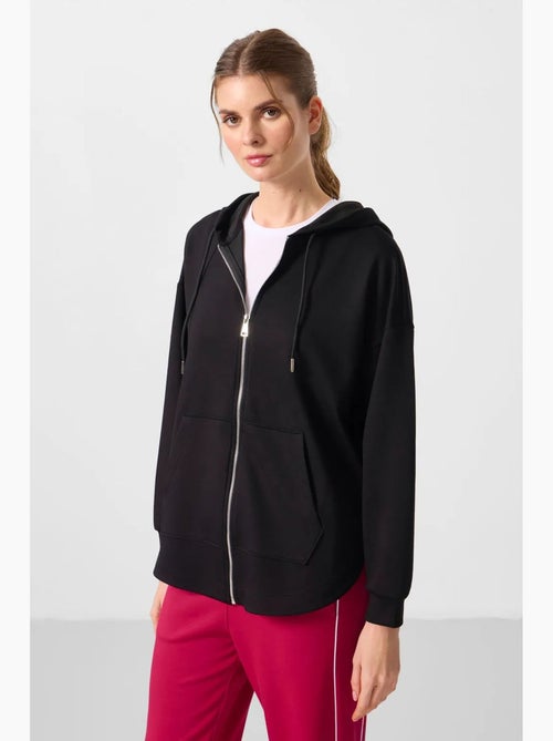 Hoodie túnica longo oversized com capuz e fecho tommy - Kiabi
