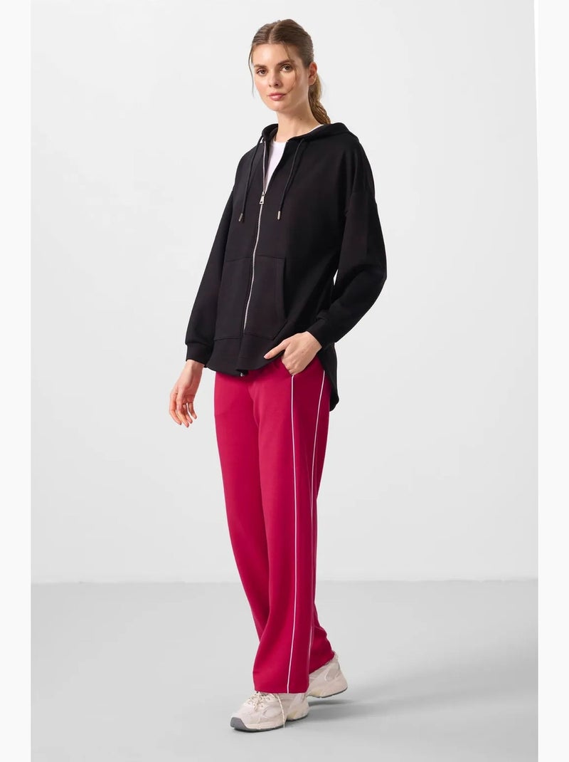 Hoodie túnica longo oversized com capuz e fecho tommy Preto - Kiabi