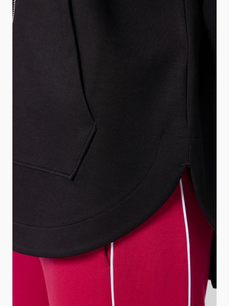 Hoodie túnica longo oversized com capuz e fecho tommy Preto - Kiabi