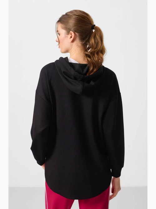 Hoodie túnica longo oversized com capuz e fecho tommy - Kiabi