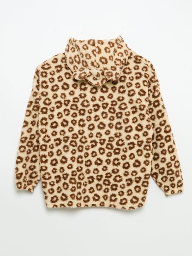 Hoodies de malha felpuda Castanho - Kiabi