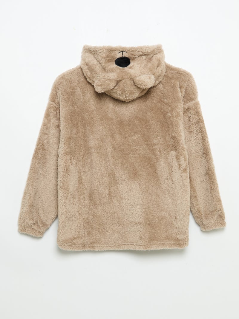 Hoodies de malha pelúcia Bege - Kiabi
