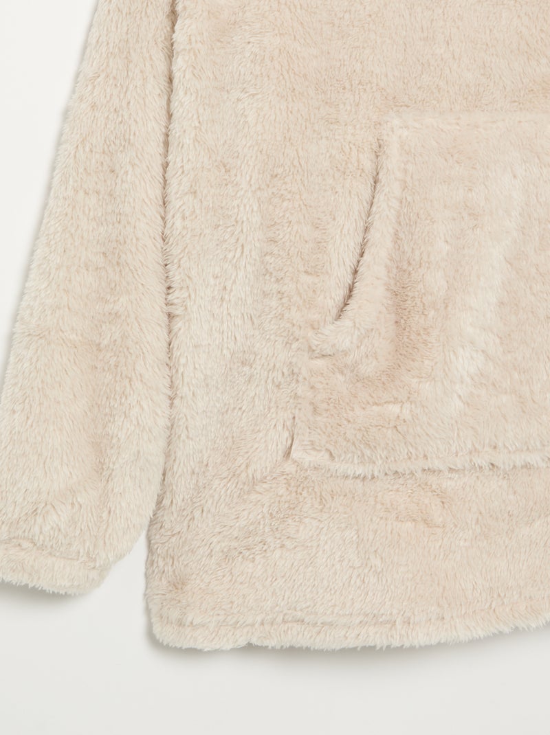 Hoodies de malha pelúcia Bege - Kiabi