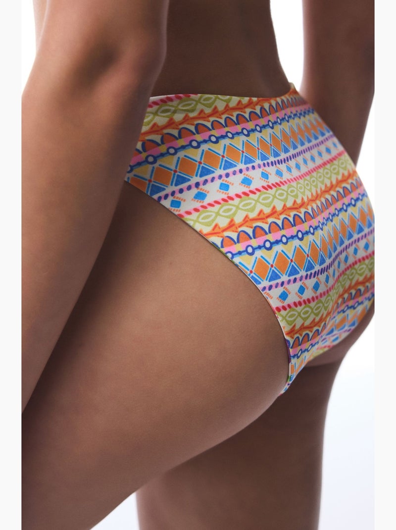 Ila cueca de biquíni reversível de cintura subida penti Laranja - Kiabi