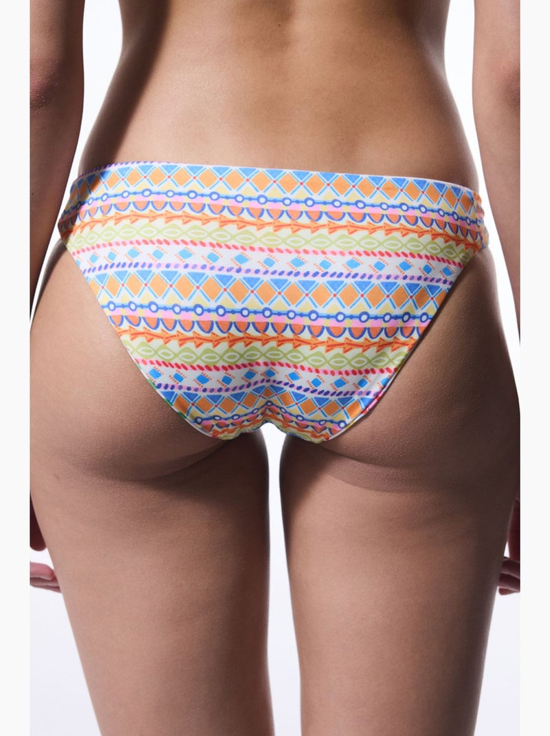 Ila parte de baixo de biquíni reversível de cintura média penti Branco Laranja Azul - Kiabi
