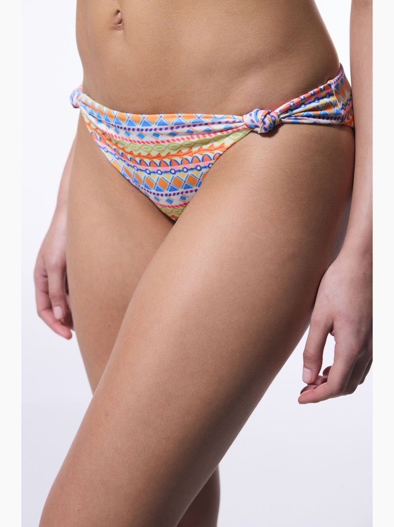 Ila parte de baixo de biquíni reversível de cintura média penti Branco Laranja Azul - Kiabi