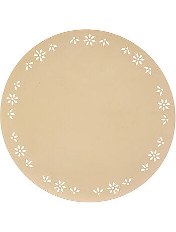Individual decorativo redondo com motivos florais