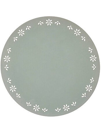 Individual decorativo redondo com motivos florais