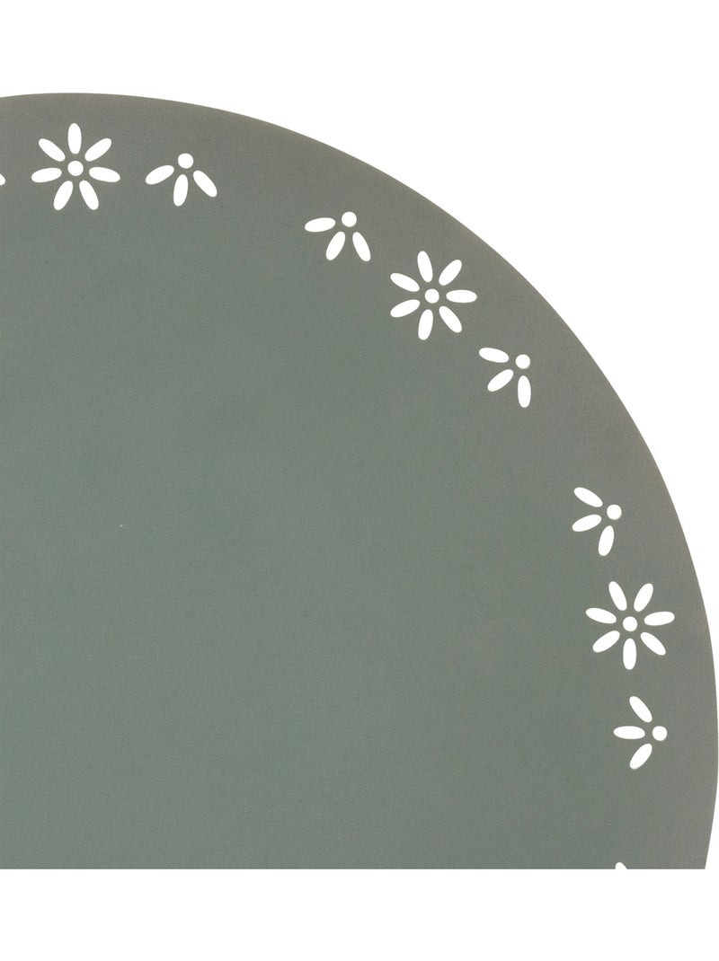 Individual decorativo redondo com motivos florais Verde - Kiabi