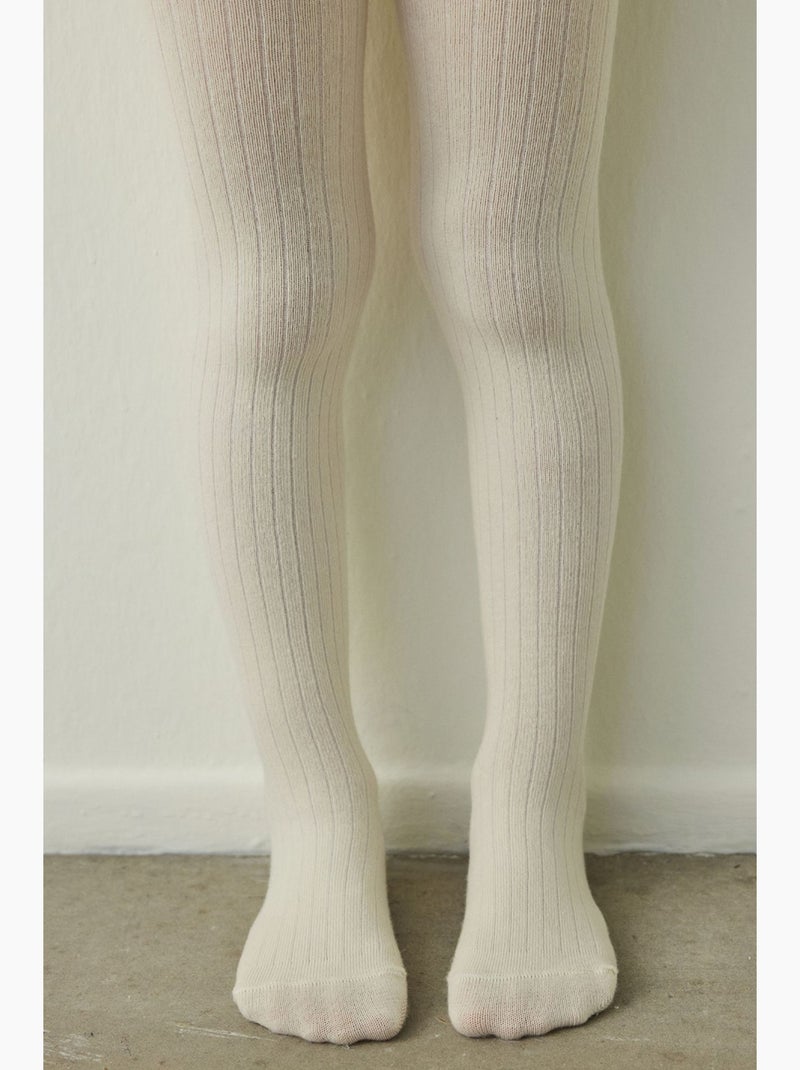 Infantil pretty rib e collants penti Ecru/Rosa - Kiabi