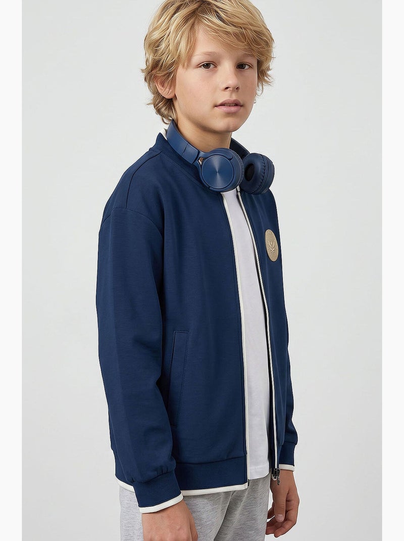 Infantil sweatshirt com fecho e gola redonda tommy Azul-marinho - Kiabi